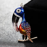 Red Enamel Woodpecker Birds Brooch Women Hijab Accessories