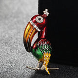 Red Enamel Woodpecker Birds Brooch Women Hijab Accessories