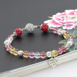 Bohemian Stone Bracelet with Crystal Pendant