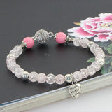 Bohemian Stone Bracelet with Crystal Pendant