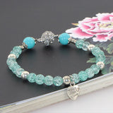 Bohemian Stone Bracelet with Crystal Pendant