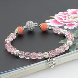Bohemian Stone Bracelet with Crystal Pendant