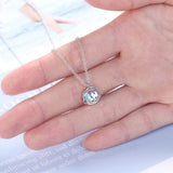 Boho Female Opal 925 Silver Cat Necklace Big Pendants Necklaces
