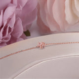 Rose Quartz Bear Paw Bracelet Sterling Silver