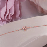 Rose Quartz Bear Paw Bracelet Sterling Silver