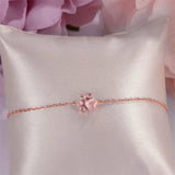 Rose Quartz Bear Paw Bracelet Sterling Silver