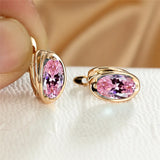 Rainbow Oval Stone Bridal Wedding Earrings