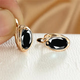 Rainbow Oval Stone Bridal Wedding Earrings