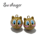 Brown Beauty Cat Bells Charm Christmas Party Pendant Decoration