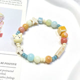 Bunny Bracelet, Fairy Core Bracelet, Gift For Her, Natural Stone Charm Bracelet