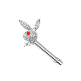 Bunny Nose Piercing Stud Crystal Rabbit Jewelry