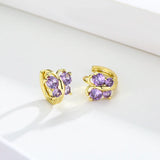 Butterfly CZ Small Loop Hoop Earrings For Girls
