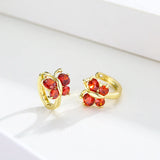Butterfly CZ Small Loop Hoop Earrings For Girls