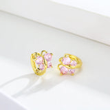 Butterfly CZ Small Loop Hoop Earrings For Girls