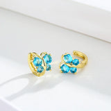 Butterfly CZ Small Loop Hoop Earrings For Girls