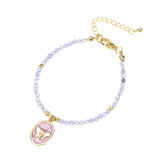 Butterfly Drip Glaze Pendant Bracelet Natural Semi-precious Stones Beads