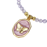 Butterfly Drip Glaze Pendant Bracelet Natural Semi-precious Stones Beads