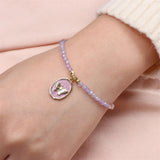 Butterfly Drip Glaze Pendant Bracelet Natural Semi-precious Stones Beads