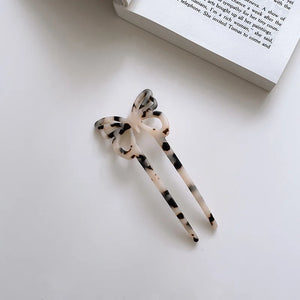 Butterfly Silver Metal Smile Cat Hair Sticks Retro Smooth Matte Hollow Hairpin