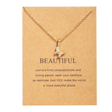 Gold Butterfly Pendant Necklace for Women Party Jewelry