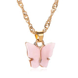 Butterfly Pendant Necklace Choker Double Necklace Statement Charm Jewelry