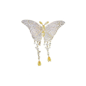 Butterfly Woman Brooch Pin Christmas Jewelry Cubic Zirconia Brooches