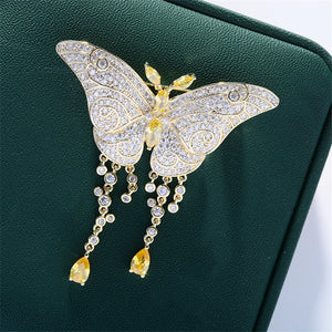 Butterfly Woman Brooch Pin Christmas Jewelry Cubic Zirconia Brooches