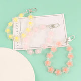 Candy Flower Beads Lanyards Keychains Women Keyring Airpods Car Bag