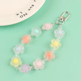 Candy Flower Beads Lanyards Keychains Women Keyring Airpods Car Bag