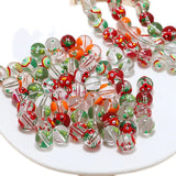 Carrot Printed Glass Beads for DIY Jewelry Making 30pcs 12mm