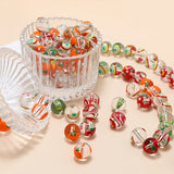 Carrot Printed Glass Beads for DIY Jewelry Making 30pcs 12mm