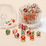 Carrot Printed Glass Beads for DIY Jewelry Making 30pcs 12mm