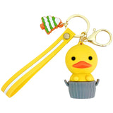 Anime Squirrel Cup Key Chain Silicone Animal Doll Keychain Key Ring