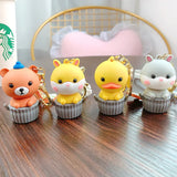 Anime Squirrel Cup Key Chain Silicone Animal Doll Keychain Key Ring