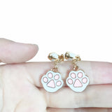 Bear Paw Ear Clips for Kids, Resin No Piercing Earrings