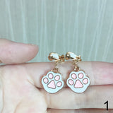 Bear Paw Ear Clips for Kids, Resin No Piercing Earrings