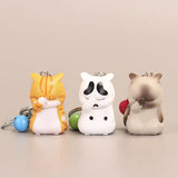 Cartoon Cat Pendant Key Rings Pet Key Chain Shake Head Bells