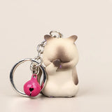 Cartoon Cat Pendant Key Rings Pet Key Chain Shake Head Bells