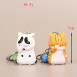 Cartoon Cat Pendant Key Rings Pet Key Chain Shake Head Bells