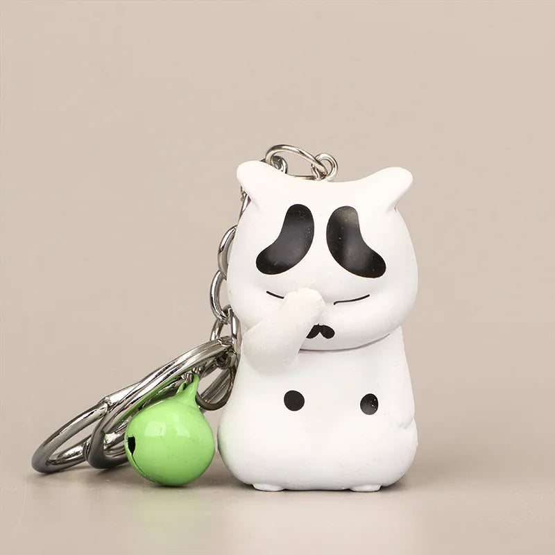 Cartoon Cat Pendant Key Rings Pet Key Chain Shake Head Bells
