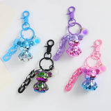 Colorful Bear Keychain Pendant Sitting Bear Link Chain Keyring