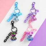 Colorful Bear Keychain Pendant Sitting Bear Link Chain Keyring