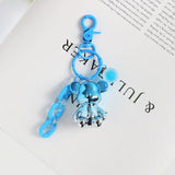 Colorful Bear Keychain Pendant Sitting Bear Link Chain Keyring