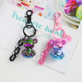 Colorful Bear Keychain Pendant Sitting Bear Link Chain Keyring