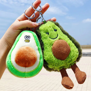 Fruit Plush Doll Keychains Pineapple Avocado Key Chain Bag Charms