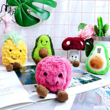 Fruit Plush Doll Keychains Pineapple Avocado Key Chain Bag Charms