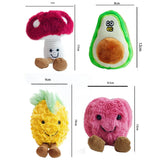 Fruit Plush Doll Keychains Pineapple Avocado Key Chain Bag Charms