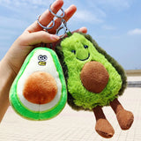 Fruit Plush Doll Keychains Pineapple Avocado Key Chain Bag Charms