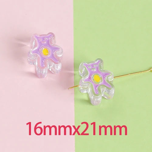 Hand-painted Bow Flower Drip Oil Acrylic Phone Chain DIY Beads