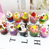 Cartoon Ice Cream Milk Tea Cup Key Chain Food Couple Bag Pendant